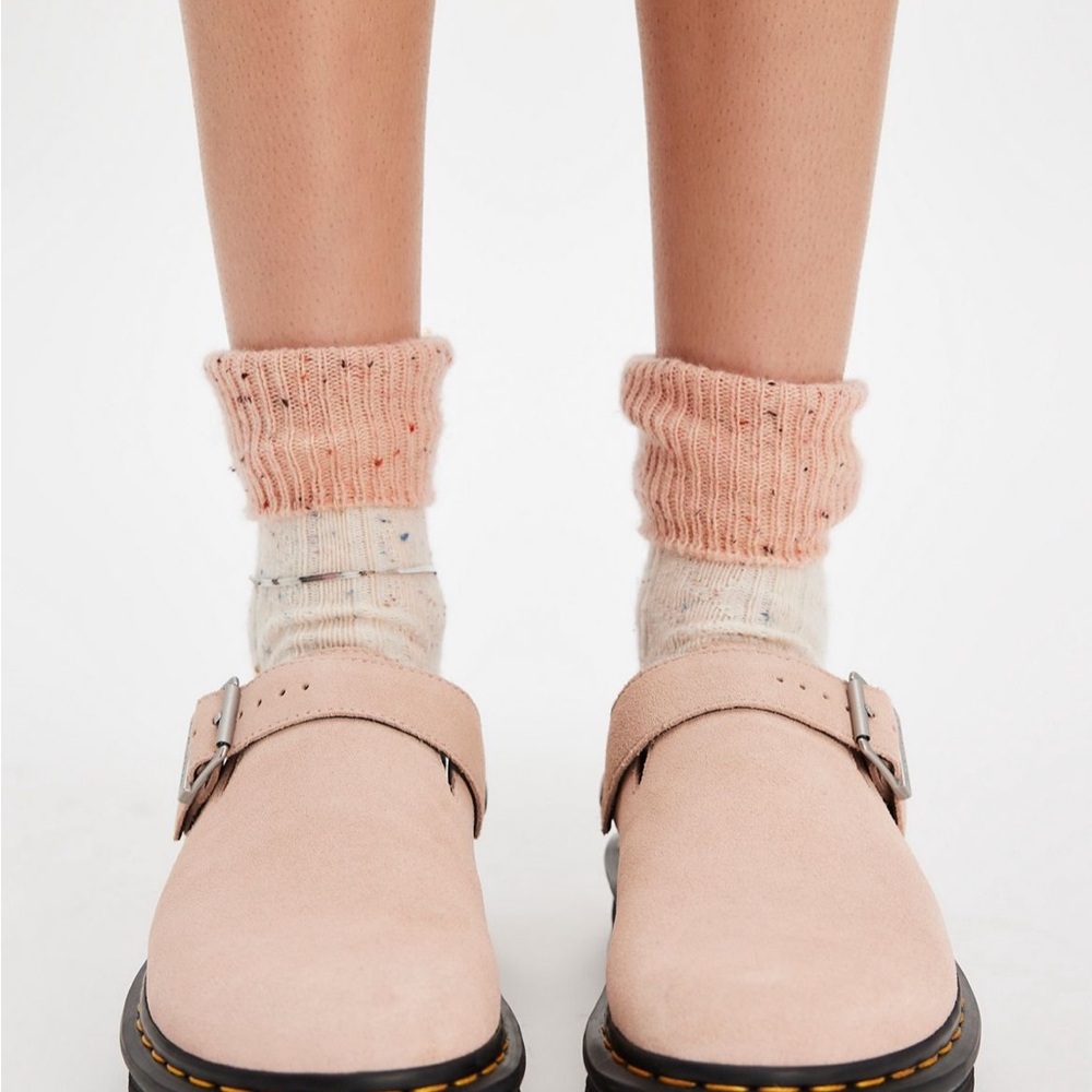 Dr. Martens Light Pink Platform Zebzag Mules